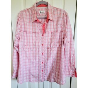 Worldwide Sportsman XL fishing shirt Womens‎  Button Front Vented Coral NEW